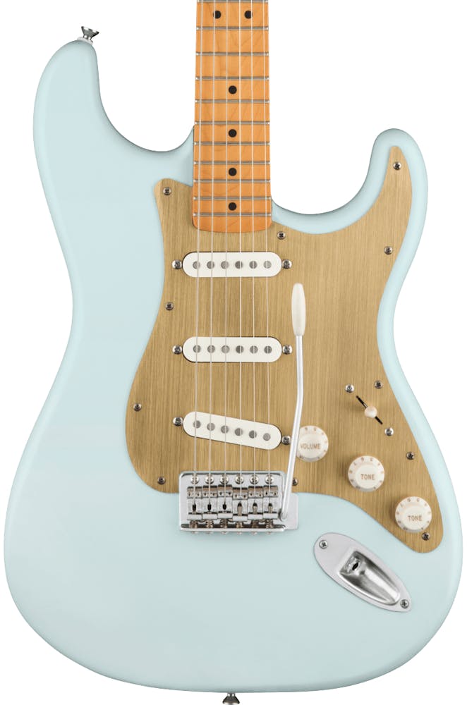 Squier 40th Anniversary Stratocaster Vintage Edition Electric Guitar in Satin Sonic Blue