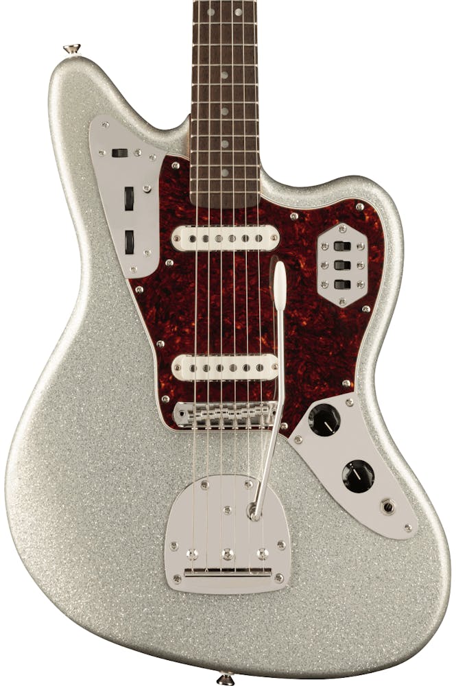 Squier FSR Classic Vibe '60s Jaguar Electric Guitar in Silver Sparkle