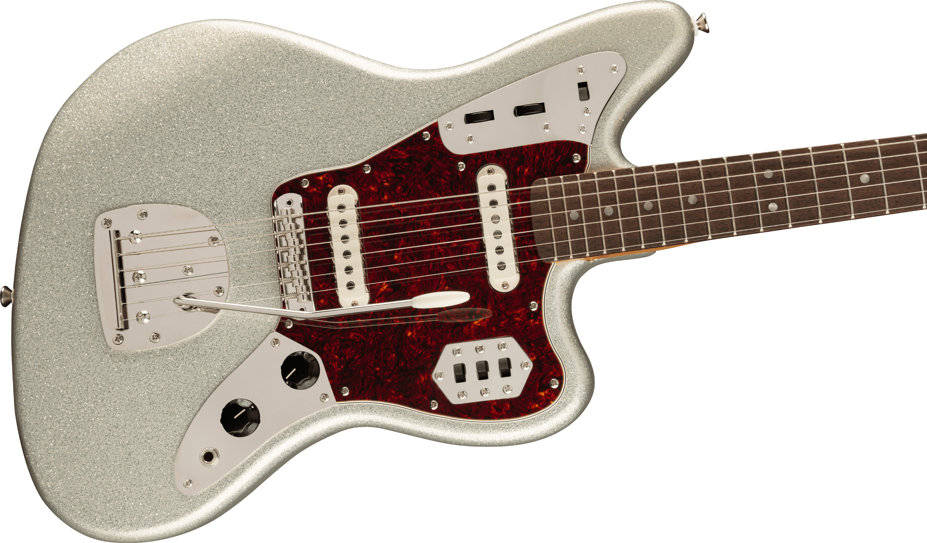 Squier FSR Classic Vibe '60s Jaguar Electric Guitar in Silver