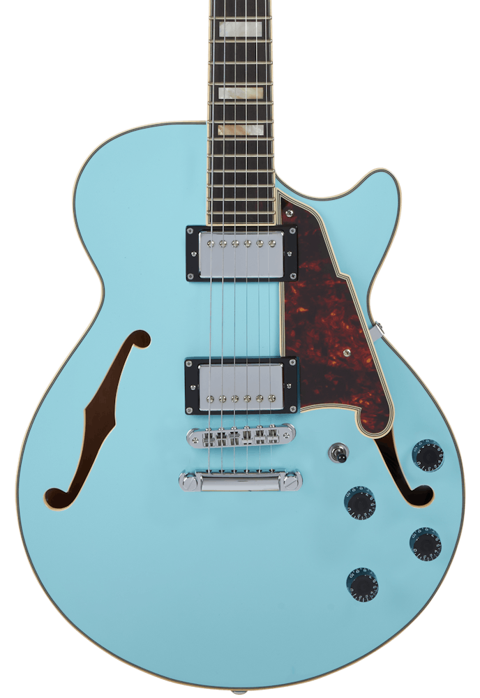 D'Angelico Premier SS Semi Hollow Electric Guitar in Sky Blue
