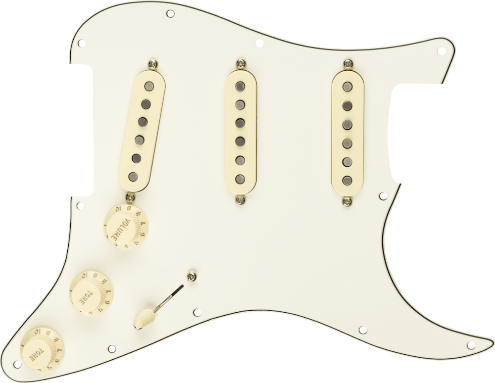 Fender Pre Wired Pickguard Stratocaster SSS FAT 50s in Parchment