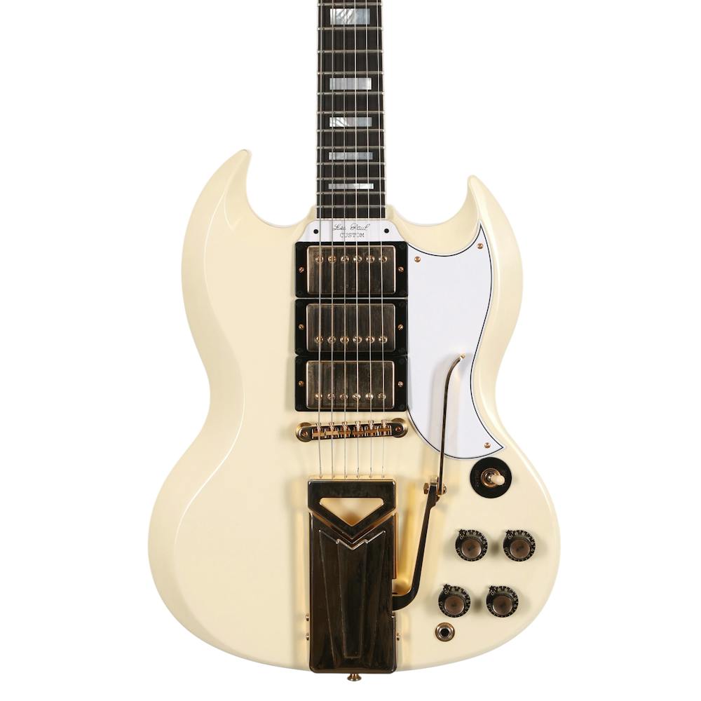 Gibson Custom Shop 60th Anniversary 1961 Les Paul SG Custom Sideways Vibrola VOS in Polaris White