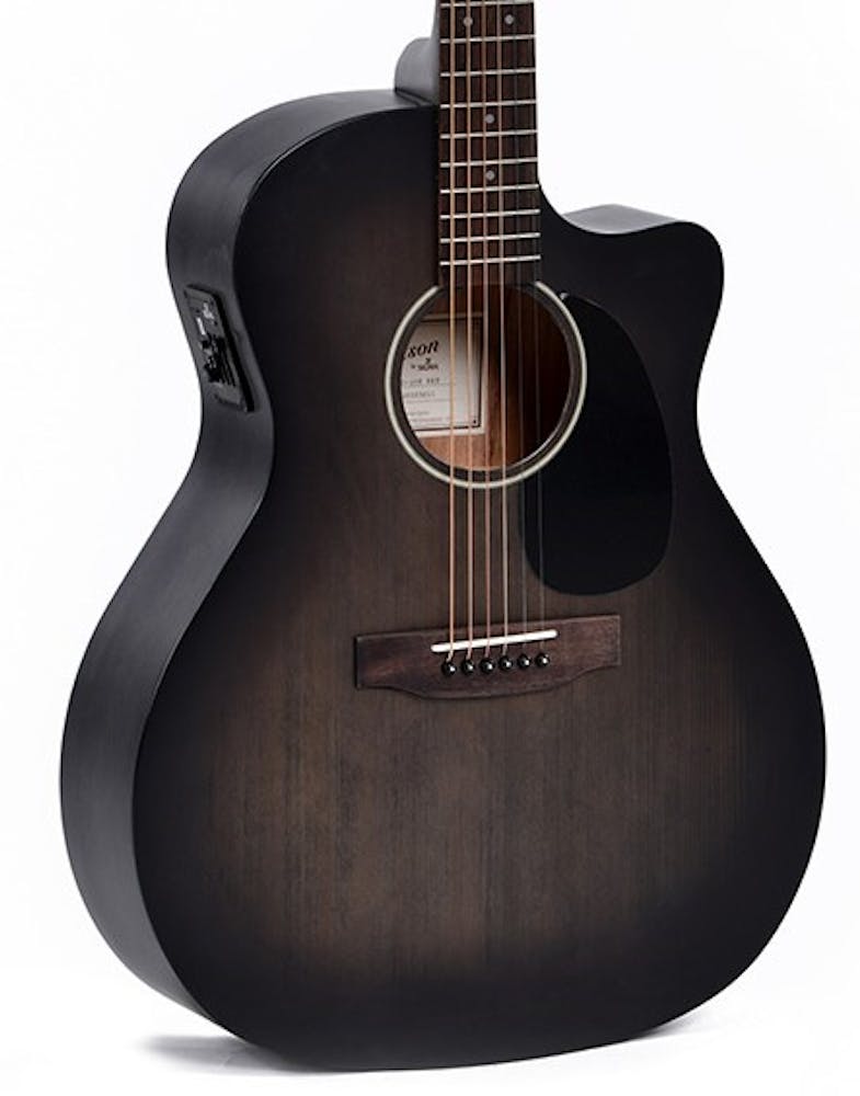 Ditson GC-10E Grand OM Electro Acoustic Guitar with Cutaway in Translucent Satin Black
