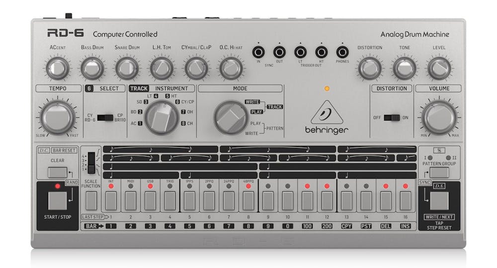 Behringer RD-6-SR Classic Analog Drum Machine in Silver