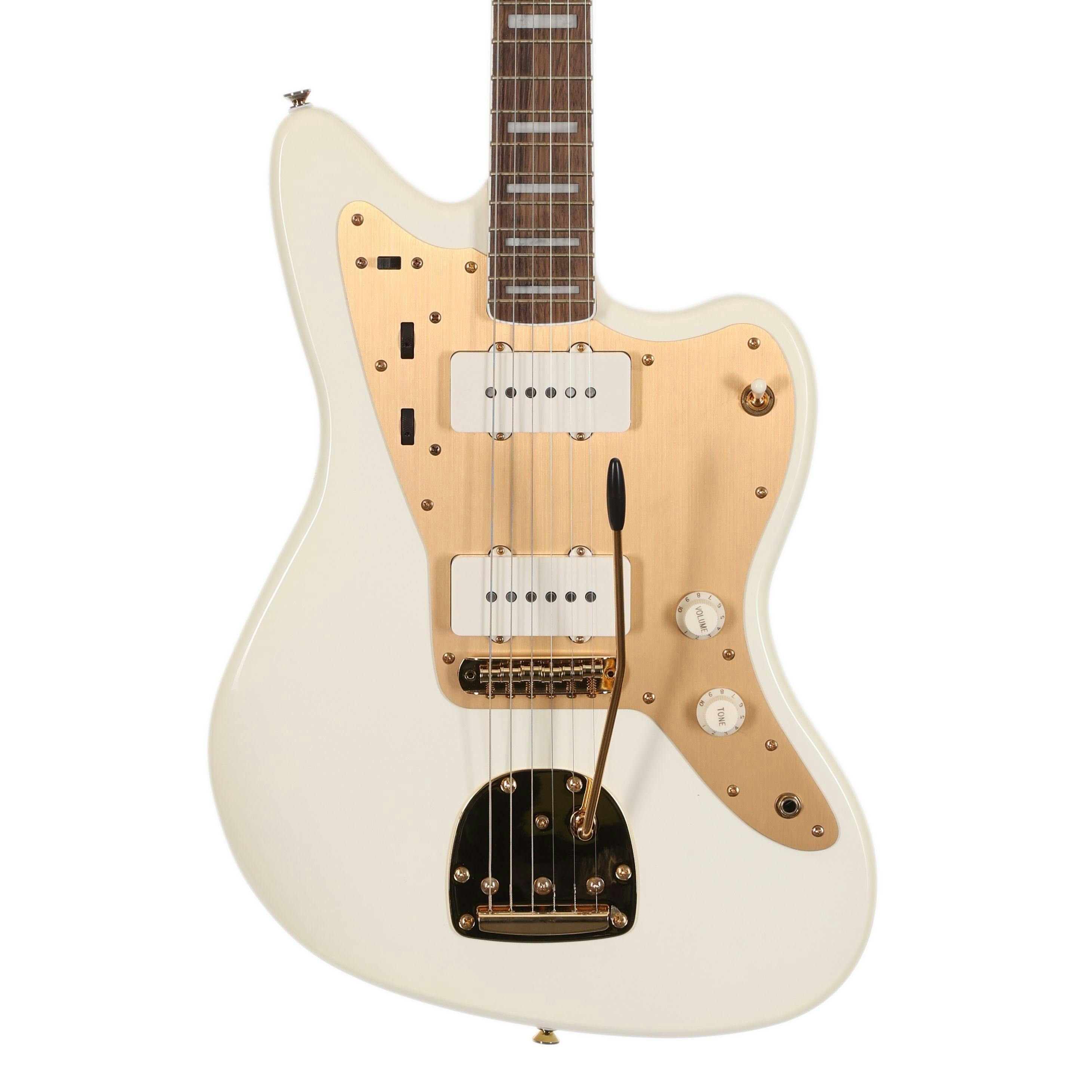 Squier 40th Anniversary Jazzmaster Gold Edition in Olympic White