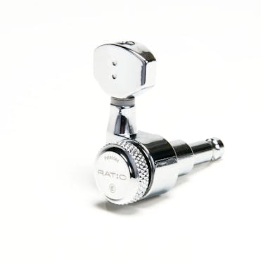 Graphtech Ratio Staggered Electric Locking 6 in-line Machine Heads in Chrome