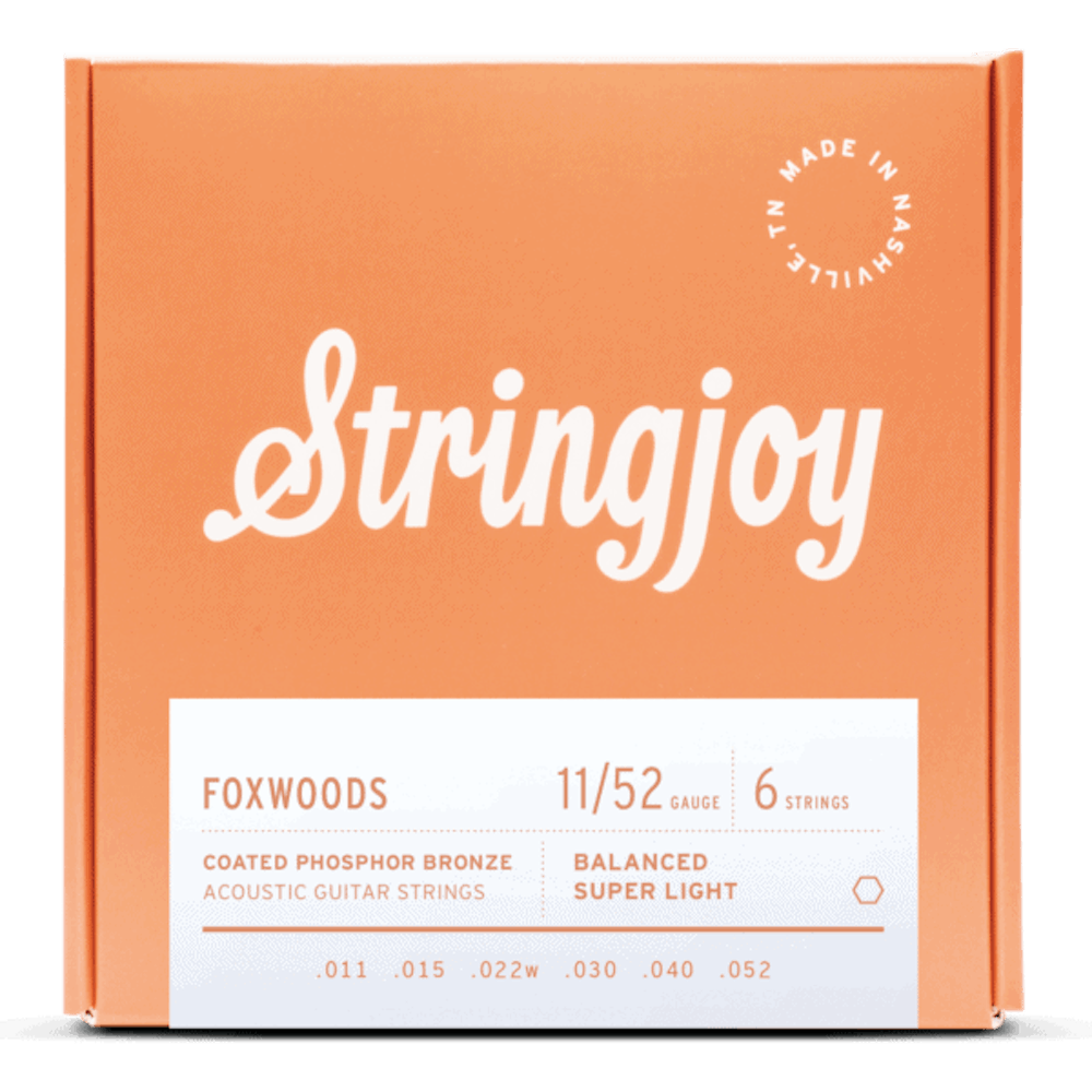 Stringjoy Foxwoods Extra Light Gauge 11-52 Coated Phosphor Bronze Acoustic Strings