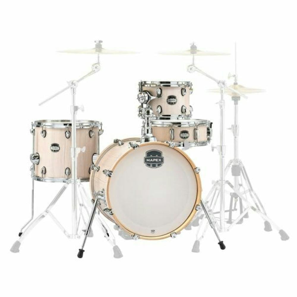 Mapex Mars Compact Shell Pack 18x14, 14x12, 10x8, 14x5 Snare in Bone Wood