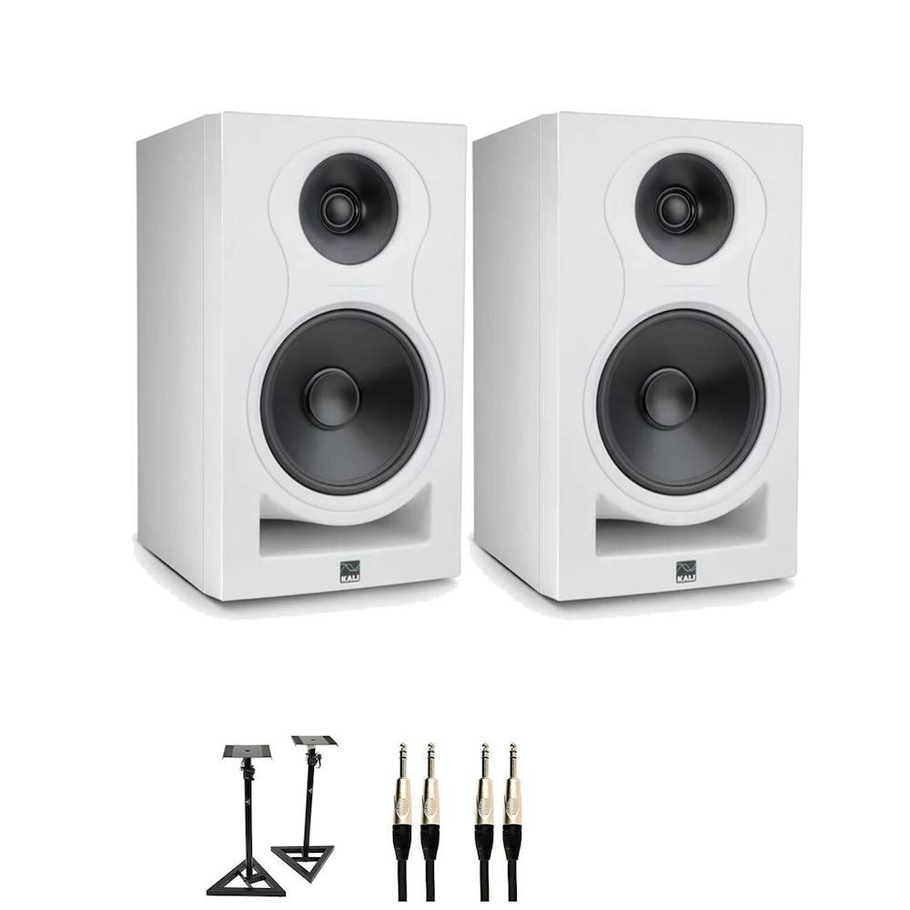 Kali IN-8 Studio Monitor (White) Bundle With Stands