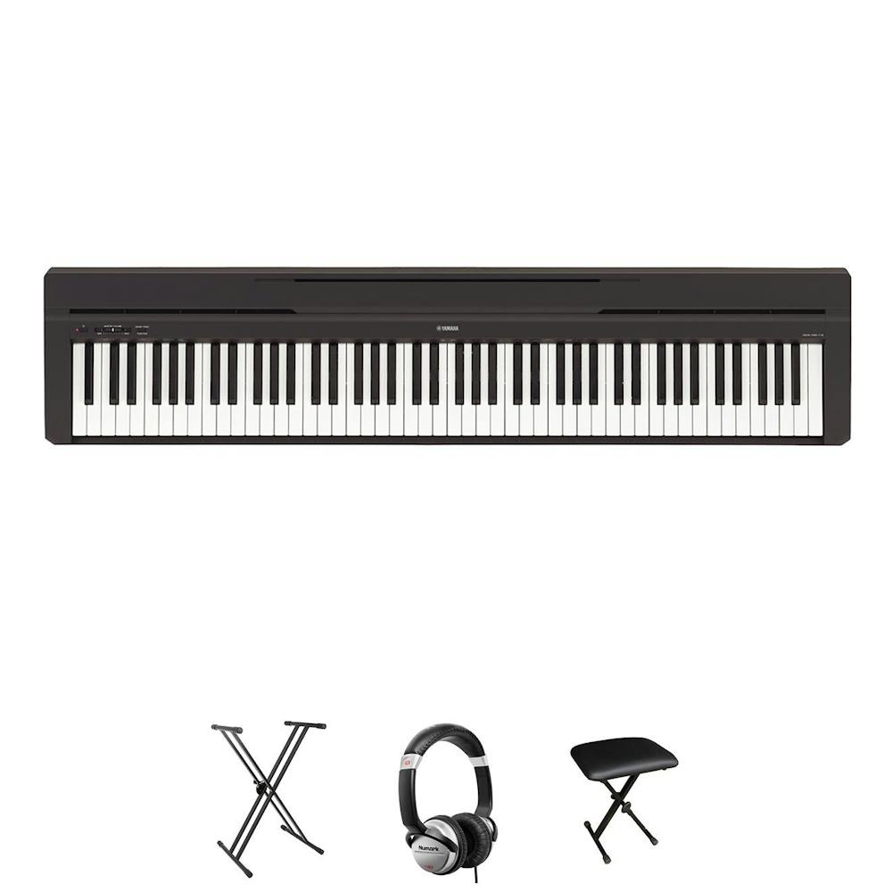 Yamaha P45 Digital PORTABLE Piano in Black Bundle