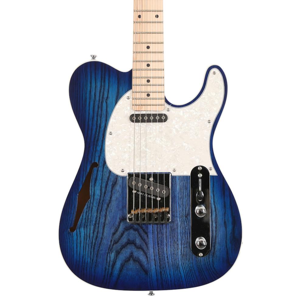 B Stock : G&L Tribute ASAT Classic Semi-Hollow Electric Guitar in Bright Blueburst