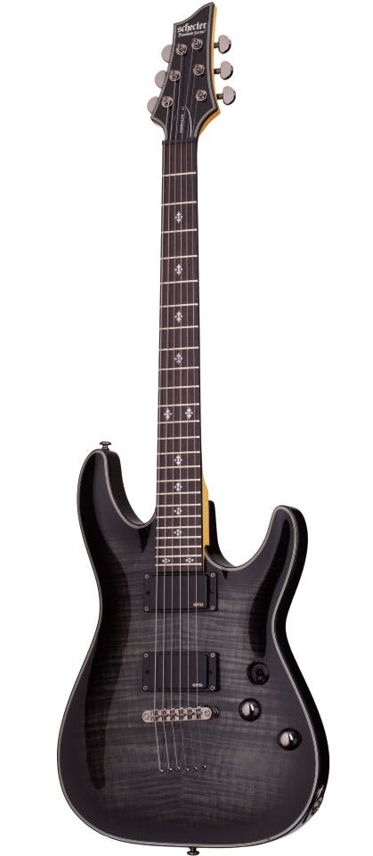 Schecter DAMIEN ELITE-6 Electric Guitar in Trans Black Burst 