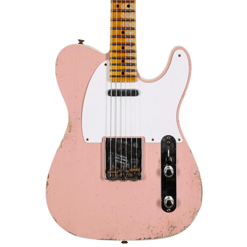 Fender Custom Shop '52 Double-Bound Telecaster Heavy Relic Electric Guitar in Shell Pink