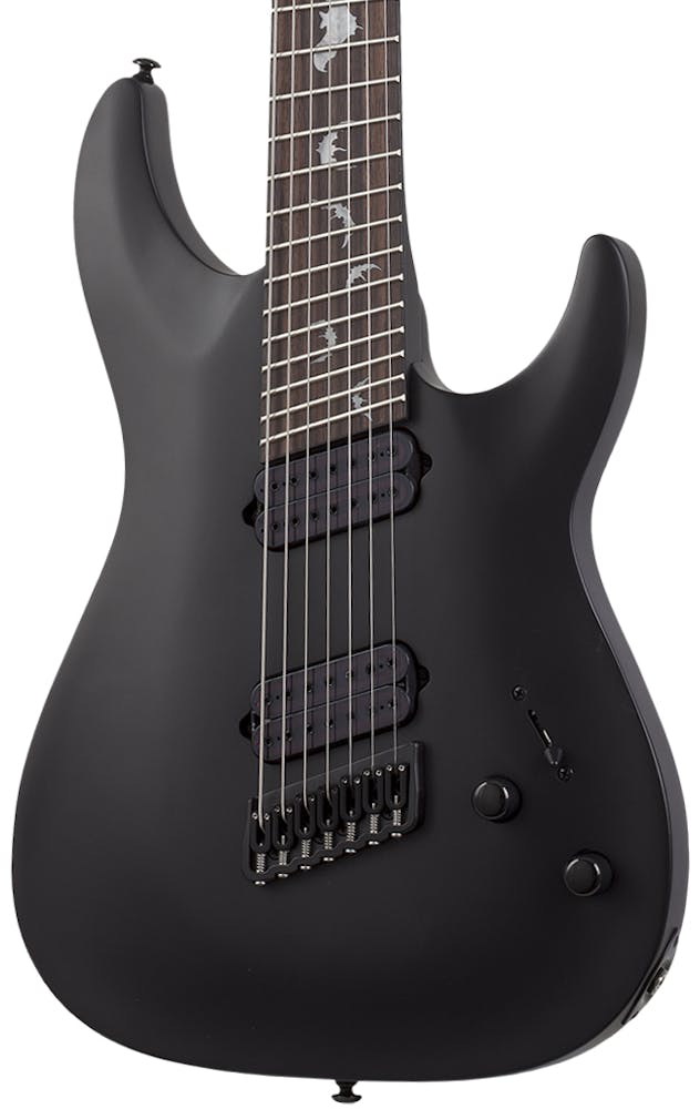 Schecter Damien-7 Multi-Scale 7-String Electric Guitar in Satin Black