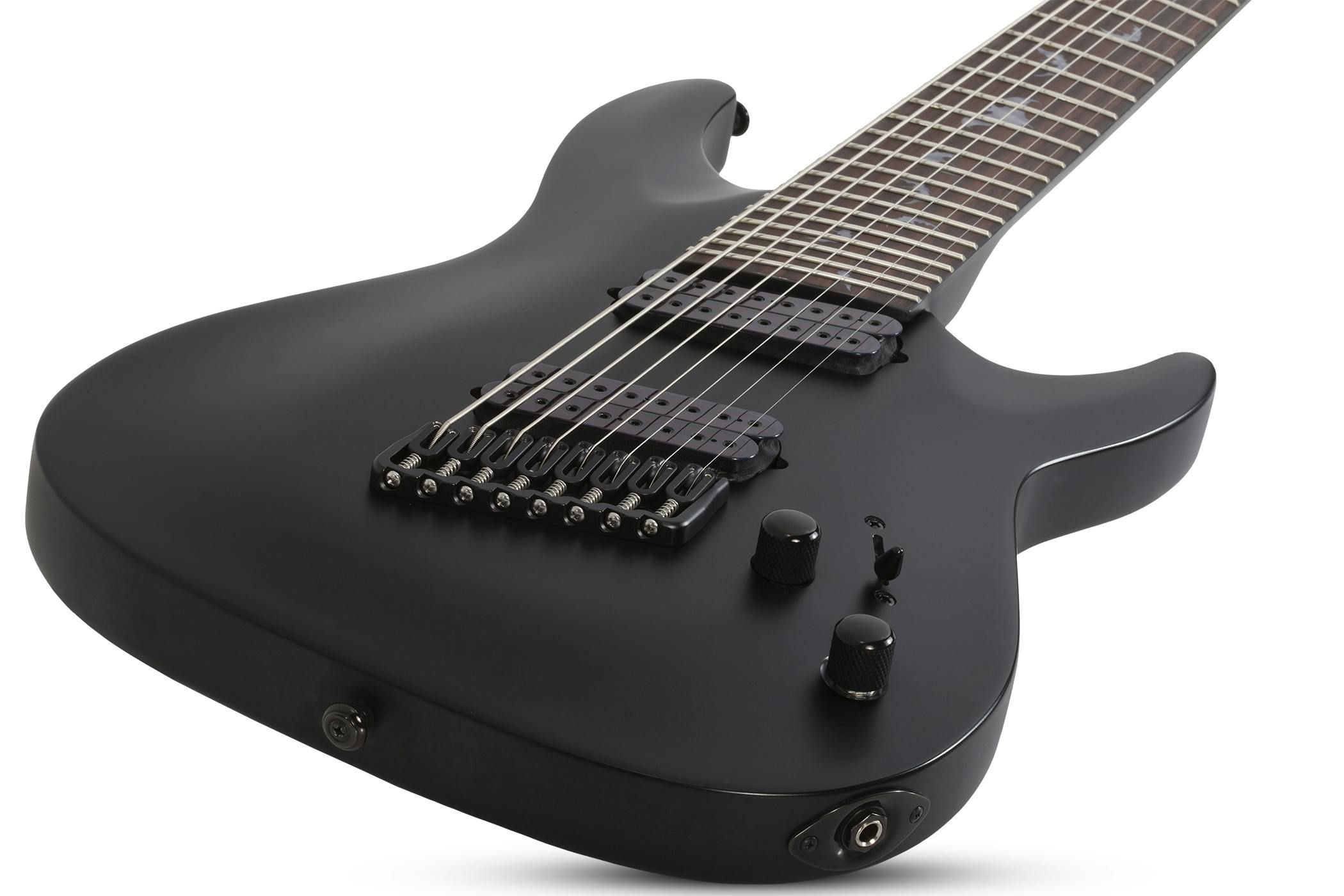 Schecter Damien 8 Multiscale 8 String Electric Guitar in Satin Black Andertons Music Co