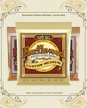 Ernie Ball Earthwood Custom Med Phos Bronze Acoustic Guitar Strings 12.5-56 Gauge