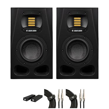 ADAM Audio A4V Studio Monitor Bundle with foam pads and cables