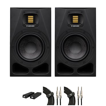 ADAM Audio A7V Studio Monitor Bundle with foam pads and cables