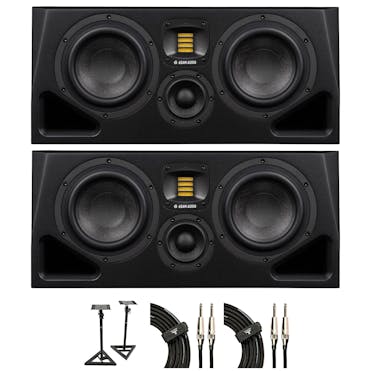 ADAM Audio A77H Studio Monitor Bundle with speaker stands and cables