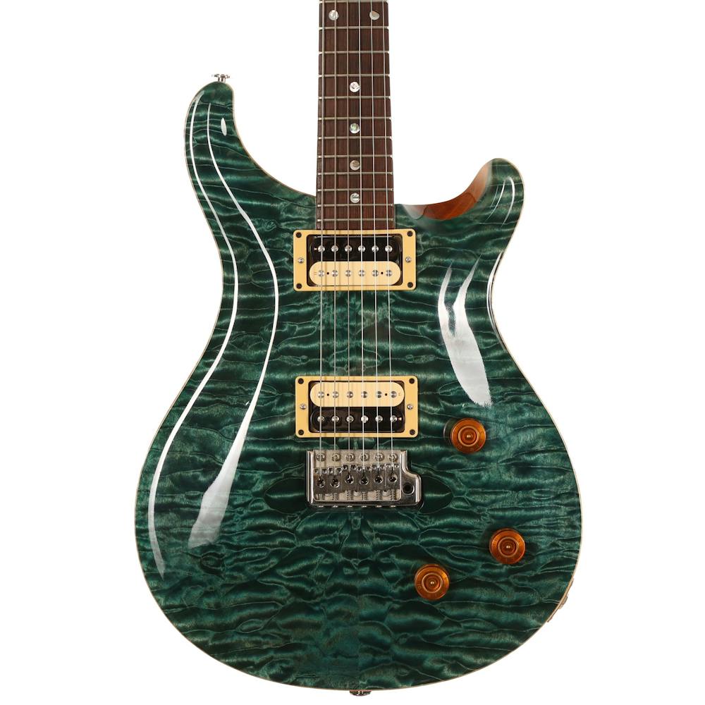Second Hand PRS Employee Custom 22 Korina Wood Quilt 10 Top in Turquoise
