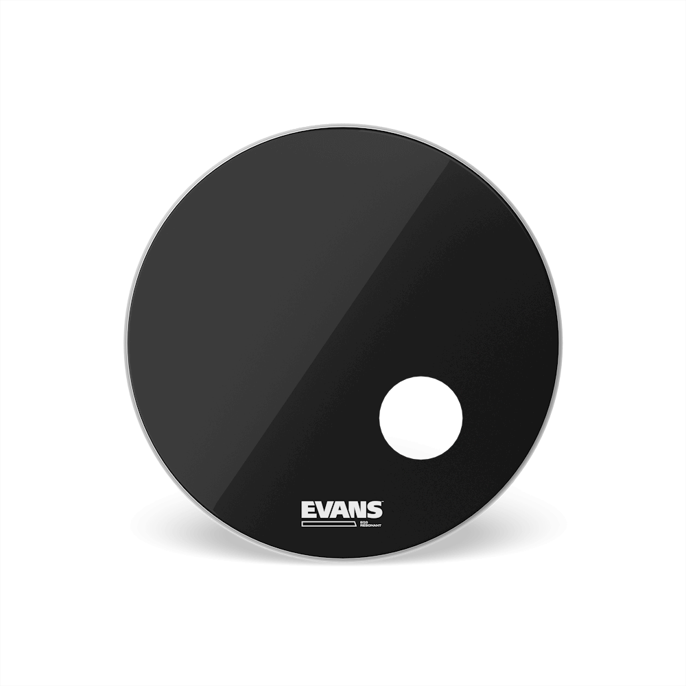 Evans EQ3 24" Resonant Bass Drum Head in Black with Port Hole