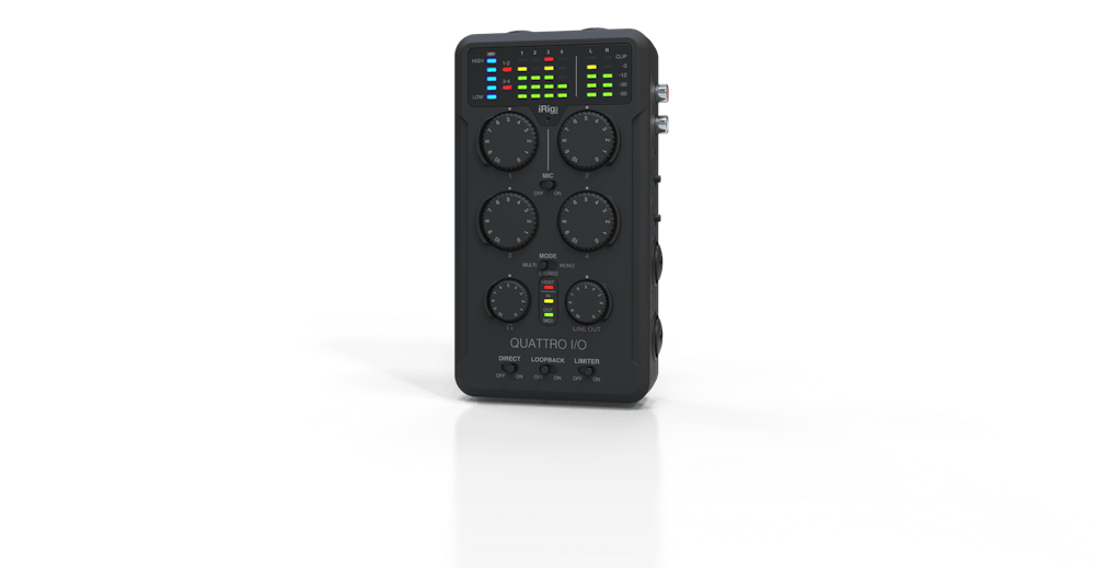 IK Multimedia iRig Pro Quattro I/O 4 Input Professional Field Recording Interface and Mixer