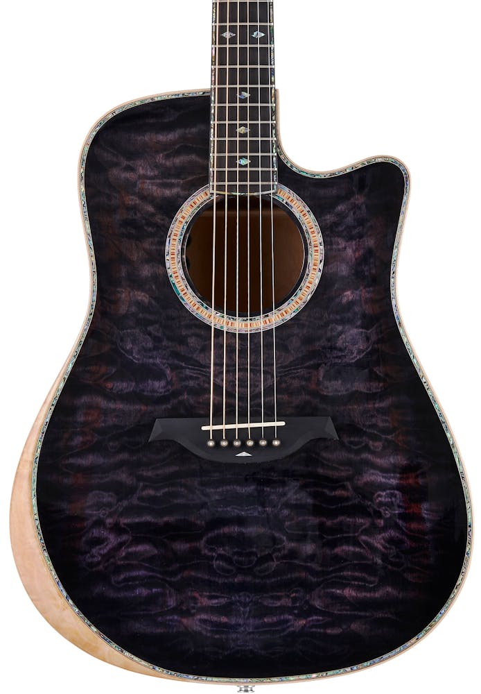BC Rich Prophecy Series Electro Acoustic Guitar with Cutaway in Smoke Black Quilt