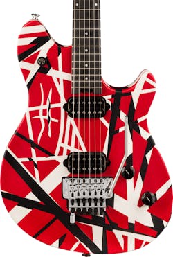 EVH Wolfgang Special Striped Satin Electric Guitar in Red, Black & White