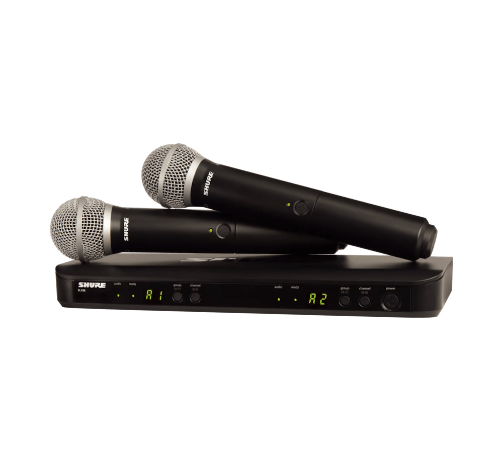 Shure BLX288 with 2x PG58 Dual Vocal Analogue Wireless System