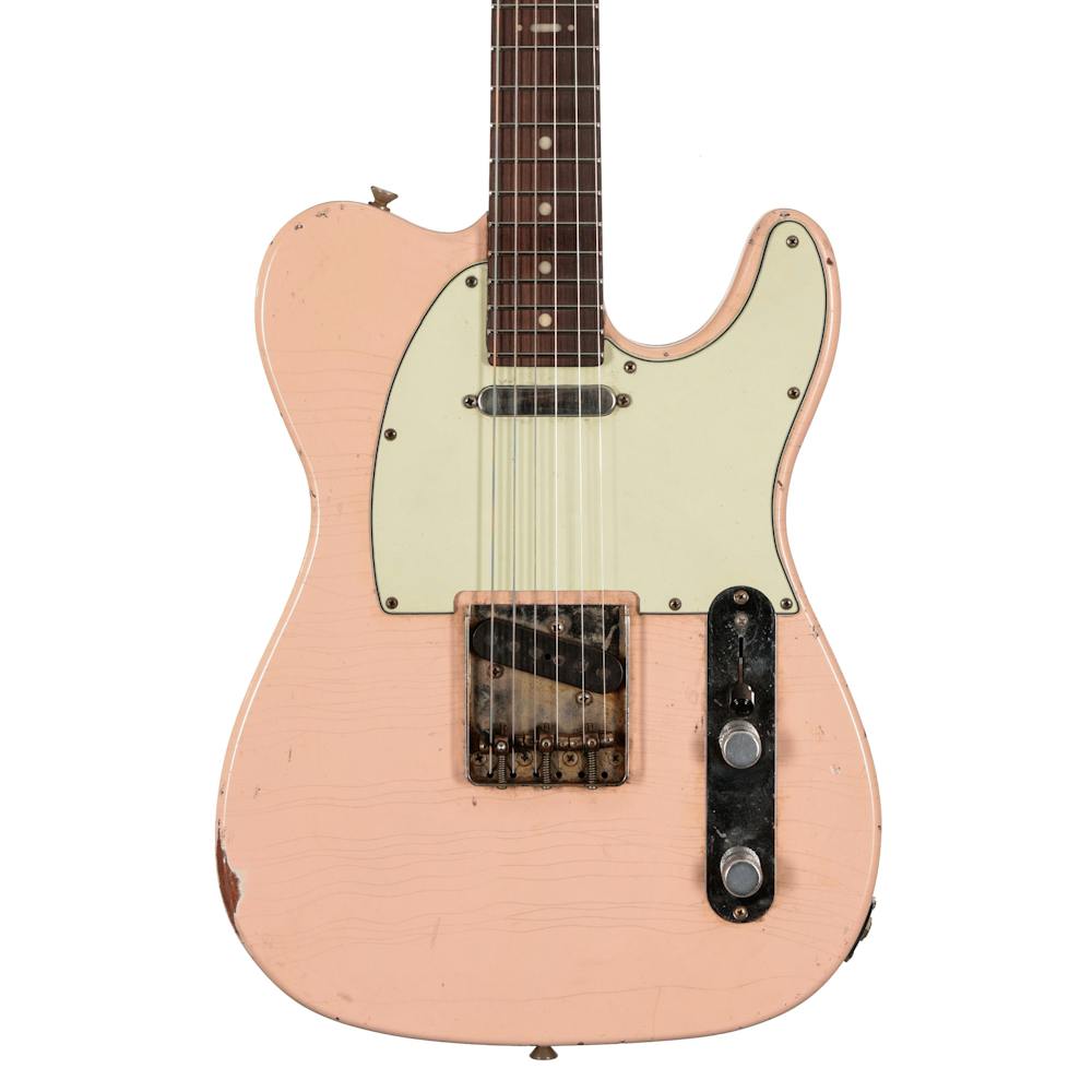 Hansen Guitars T-Style Thinline Electric Guitar in Shell Pink Light Relic with Rosewood Fingerboard