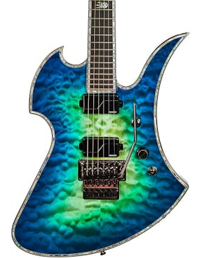 BC Rich Extreme Series Mockingbird Exotic Electric Guitar with Floyd Rose in Cyan Blue