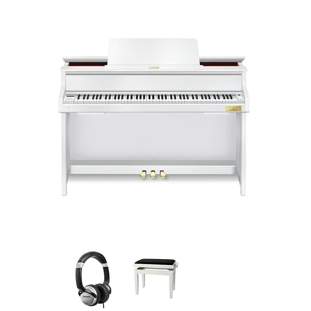 Casio GP-310 Grand Hybrid Digital Piano in White with Bench and Headphones