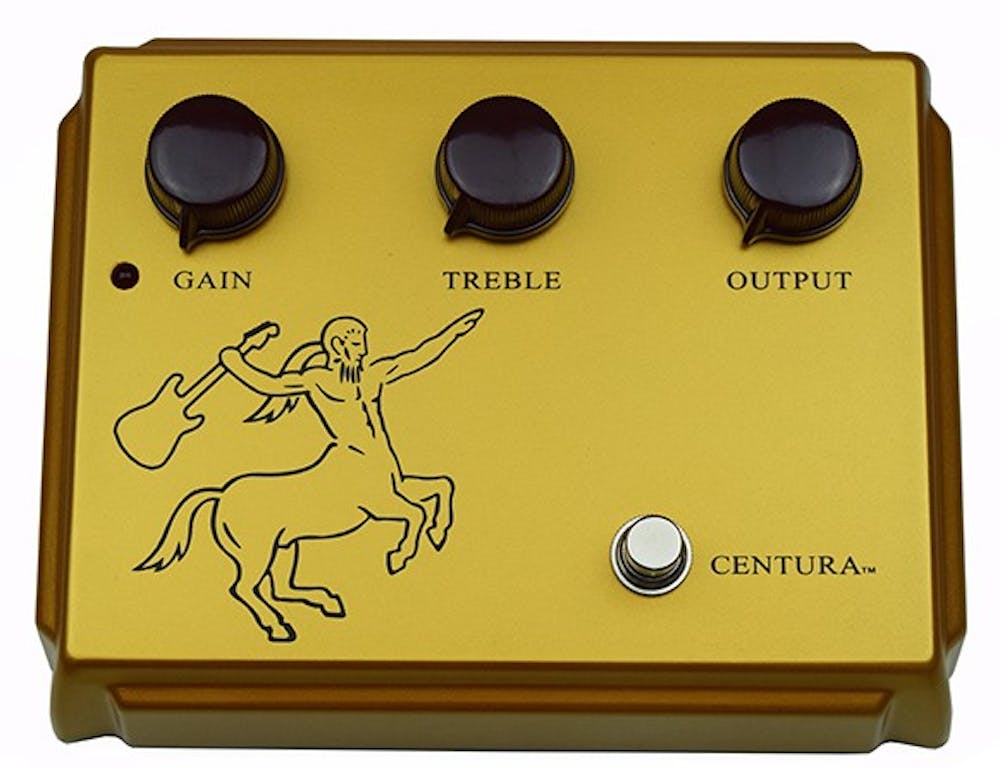 Ceriatone Centura Overdrive Pedal in Matte Gold with Horse Decal