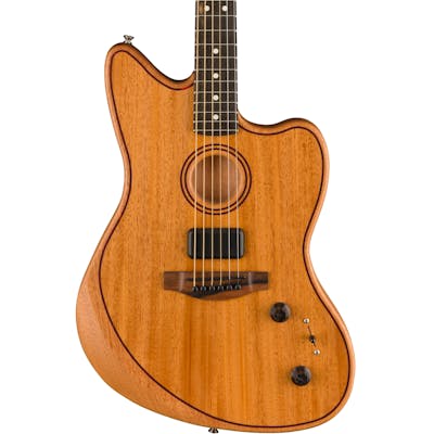 Fender American Acoustasonic Jazzmaster All-Mahogany Acoustic/Electric Guitar in Natural