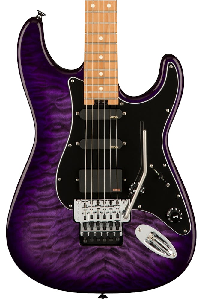 Charvel Marco Sfogli Signature Pro-Mod So-Cal Style 1 HSS FR CM QM Electric Guitar in Transparent Purple Burst