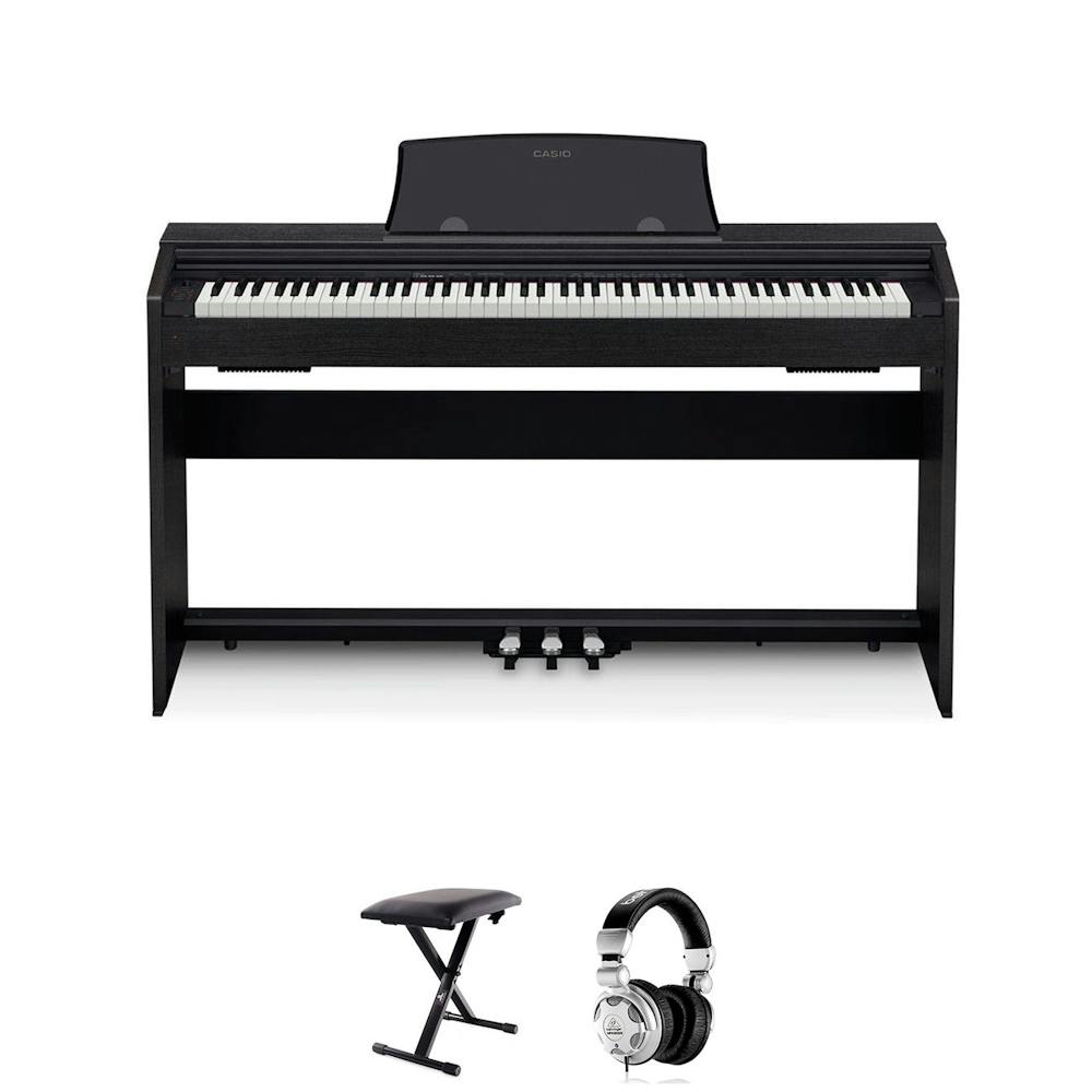 Casio Privia PX770 BK Home Piano Bundle with Headphones and Stool