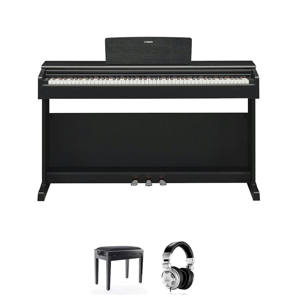 Yamaha Arius YDP-144 Digital Piano in Black Bundle with Stool & Headphones