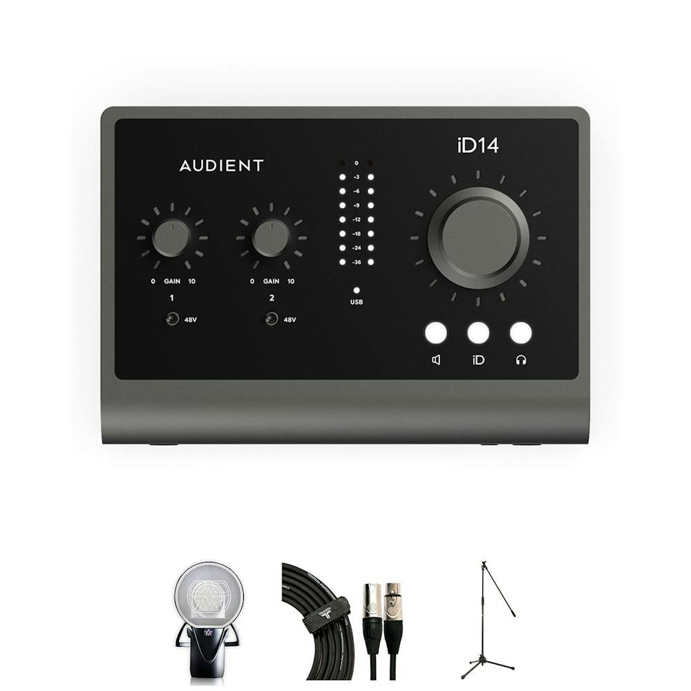Audient ID14 MKII USB Audio Interface with Aston Element, Cable and Stand