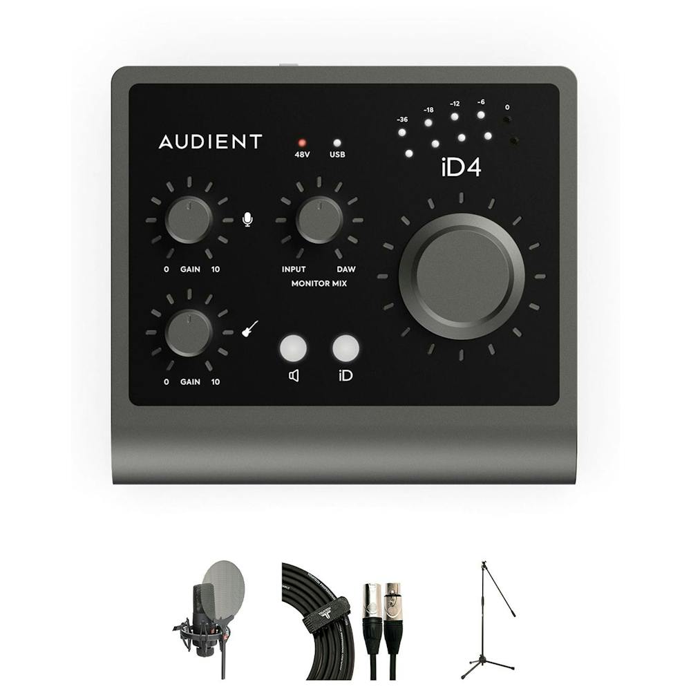 Audient ID4 MKII USB Audio interface with SE Electronic X1S, cable and stand