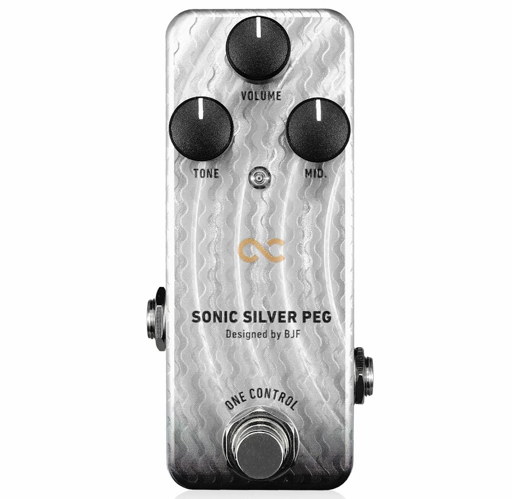 One Control BJF Series Sonic Silver Peg Bass Preamp Pedal