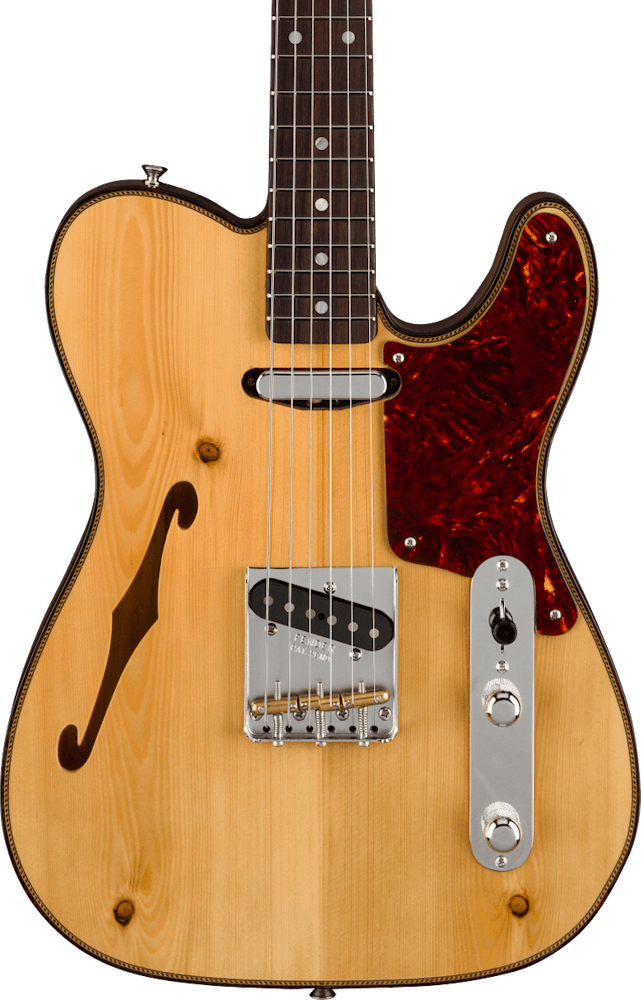 Fender Custom Shop Limited Edition Artisan Knotty Pine Thinline Telecaster Electric Guitar in Aged Natural