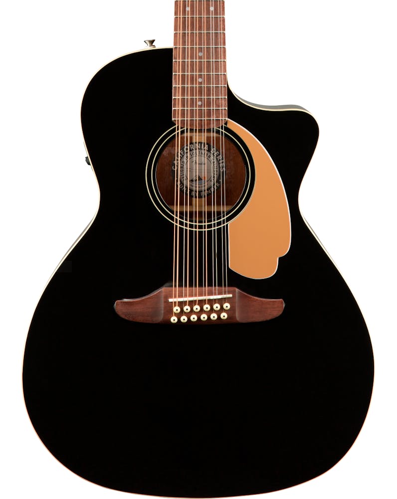 Fender California Series Villager 12-String Electro Acoustic Guitar in Black