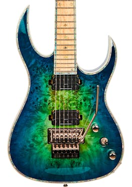 BC Rich Prophecy Series Shredzilla Z6 Exotic Electric Guitar with Floyd Rose in Cyan Blue