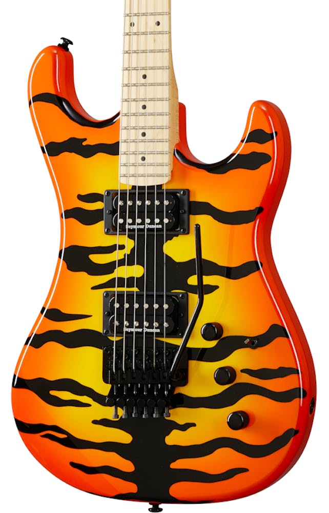 Kramer Pacer Vintage Electric Guitar in Orange Burst Tiger Graphic
