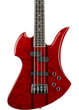 BC Rich Legacy Series Heritage Classic Mockingbird Bass Guitar in Transparent Red
