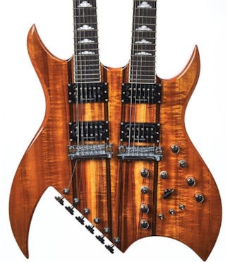 BC Rich Legacy Series Rich "B" Exotic Double-Neck Electric Guitar in Natural Koa