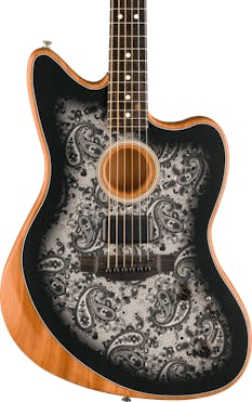 B Stock : Fender FSR American Acoustasonic Jazzmaster Acoustic/Electric Guitar in Black Paisley