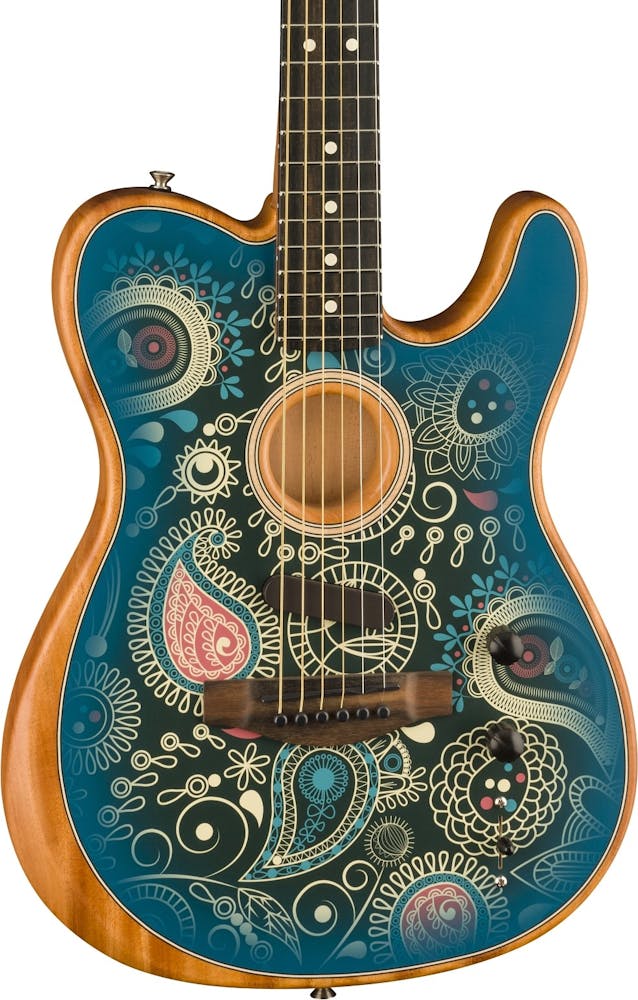 Fender FSR American Acoustasonic Telecaster Electric/Acoustic Guitar in Blue Paisley