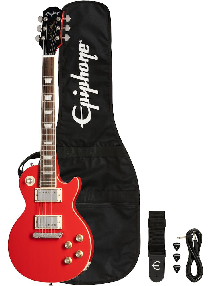 Epiphone Power Players Les Paul Electric Guitar in Lava Red with Accessories