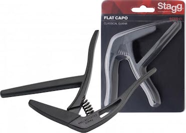 Stagg SCPXFLCR Flat "Trigger" Capo for Classical Guitars in Black